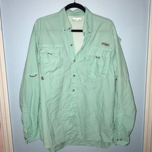 Men’s Teal Columbia PFG fishing shirt